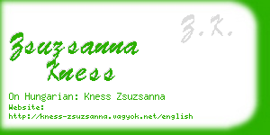 zsuzsanna kness business card
